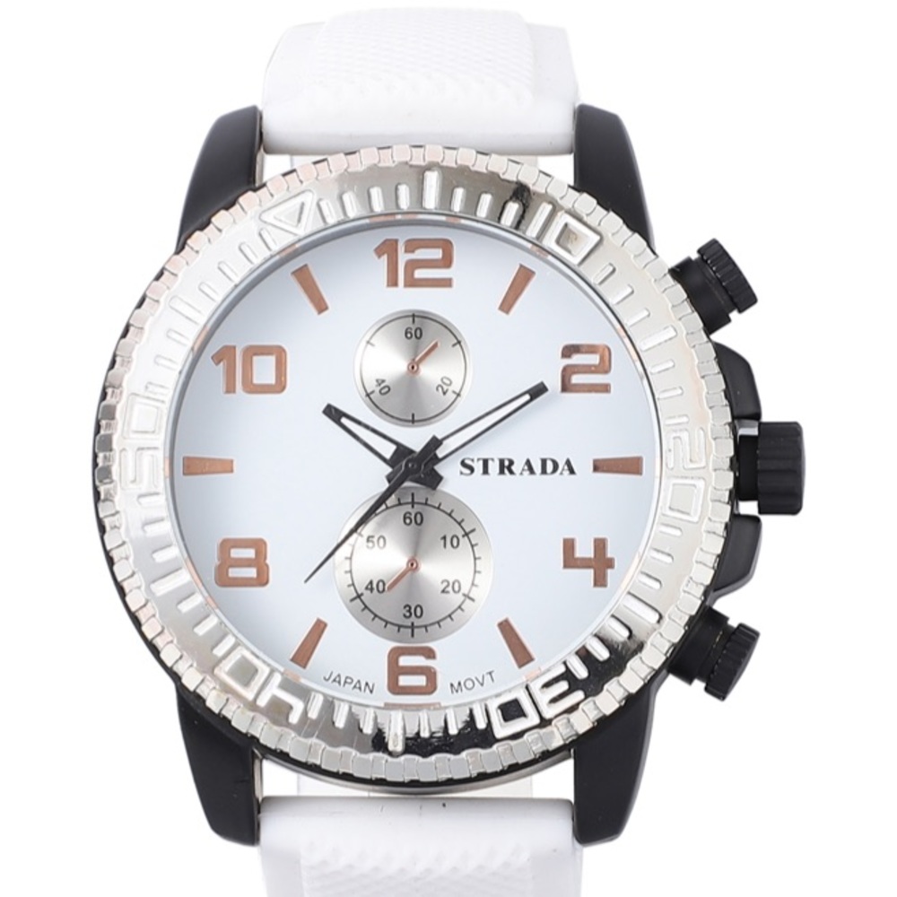 Watch with White Silicone Strap